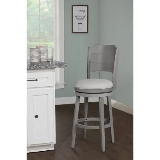 30.25" Clarion Swivel Barstool Distressed Gray - Hillsdale Furniture image {2}