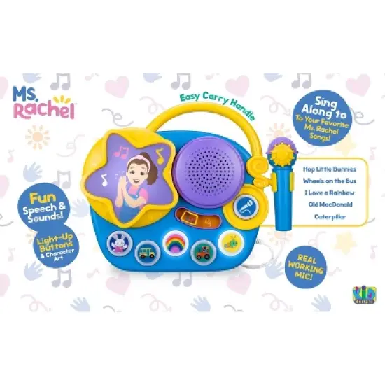 Ms. Rachel Sing Along Boombox: Music & Light Up Toy Player, Plastic, Educational Music Focus, 1 lb image {1}