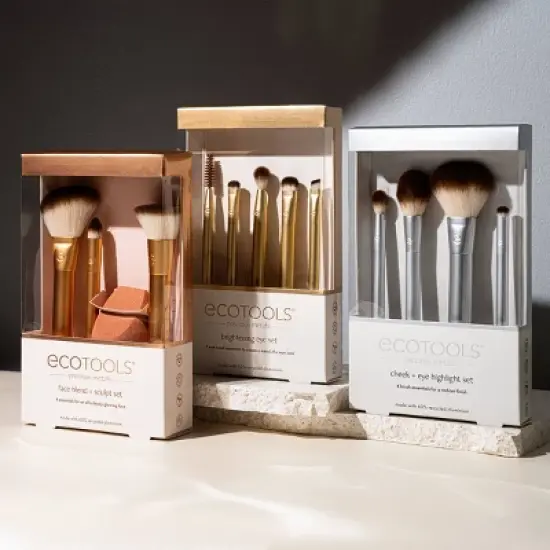 EcoTools Precious Metals Cheek and Eye Highlight Brush Set - 4pc image {6}