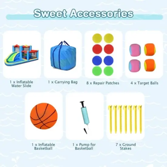 Costway Inflatable Kids Water Slide Outdoor Indoor Slide Bounce Castle (without Blower) image {8}