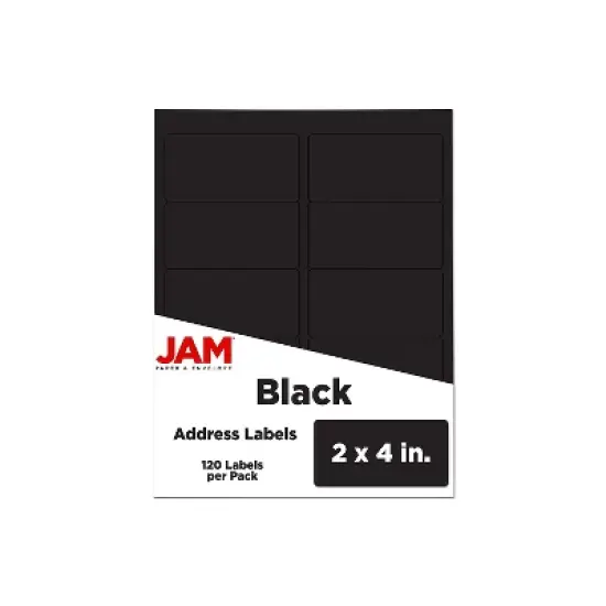 JAM Paper Laser/Inkjet Shipping Labels 2" x 4" Black 10 Labels/Sheet 12 Sheets/Pack 120 Labels/Pack image {5}