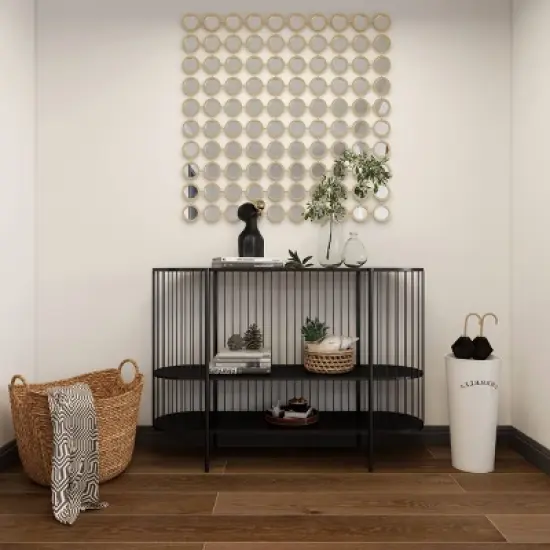 Contemporary Metal Console Table Black - Olivia & May image {10}