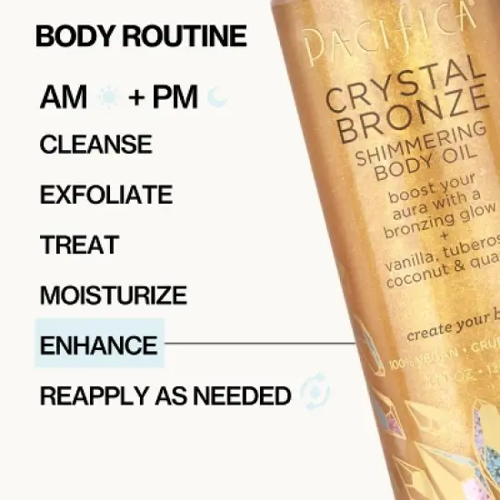 Pacifica Shimmering Body Oil - Crystal Bronze - 4 fl oz image {4}