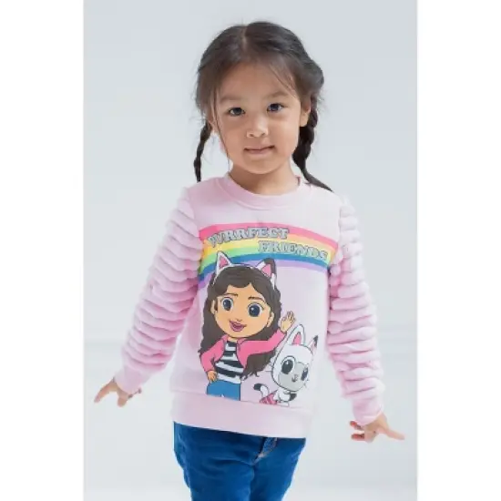 Dreamworks Gabby's Dollhouse Pandy Paws Girls Fleece Fur Sweatshirt Toddler to Big Kid image {3}