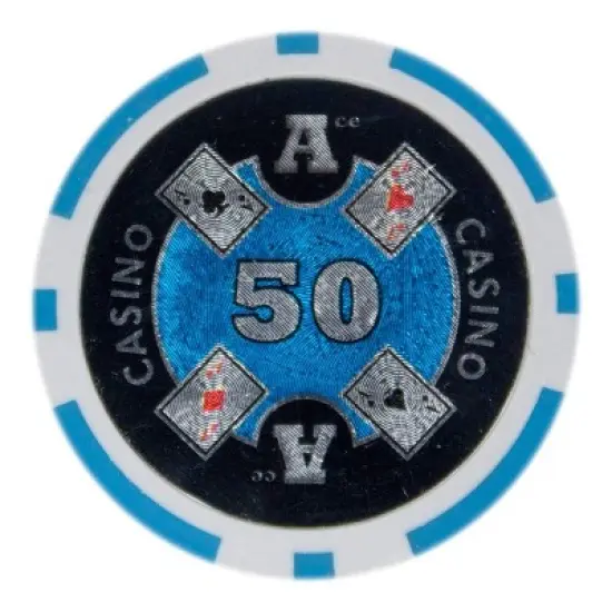 Slickblue 14-Gram Clay Composite Poker Chips 25-Pack, Laser Inlay, Casino Game Chips, Multicolor, $1-$25K image {11}