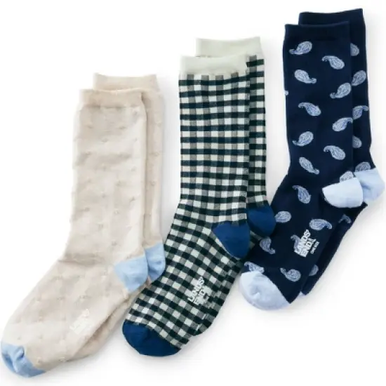 Lands' End Women's 3-Pack Seamless Pattern Crew Socks image {5}