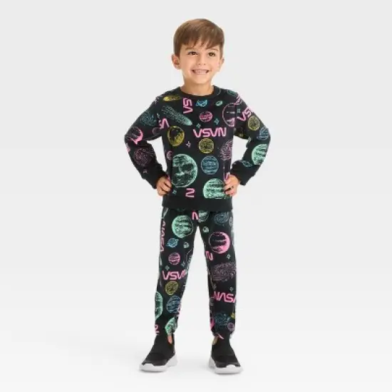 Toddler Boys' NASA Galaxy Top and Bottom Set - Black image {3}