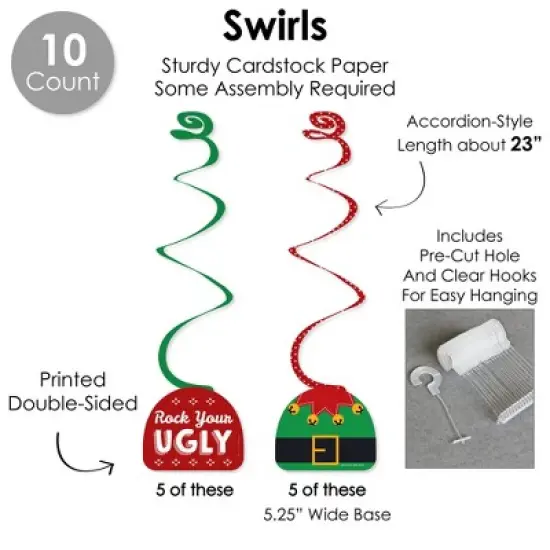 Big Dot of Happiness Ugly Sweater - Holiday and Christmas Party Supplies Decoration Kit - Decor Galore Party Pack - 51 Pieces image {4}