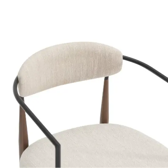 Christopher Knight Home Teuvo Modern Fabric Upholstered Iron Dining Chairs (Set of 2) image {8}