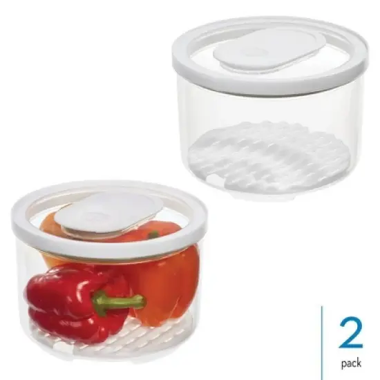 iDesign Round Produce Bin with Drainage Tray and Lid image {1}