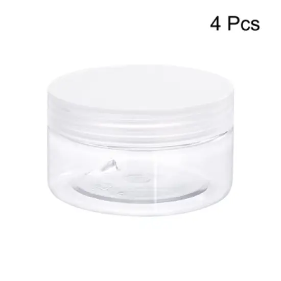 Unique Bargains Round Plastic Empty Organizing Jars with Transparent Screw Top Lids 4 Pcs image {2}