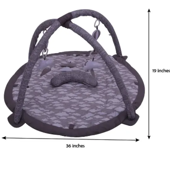 Bacati - Baby Activity Gyms & Playmats (Clouds in the City White/Grey) image {6}