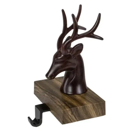 Northlight 7.5" Brown Marbled Buck Deer Head Christmas Stocking Holder image {3}
