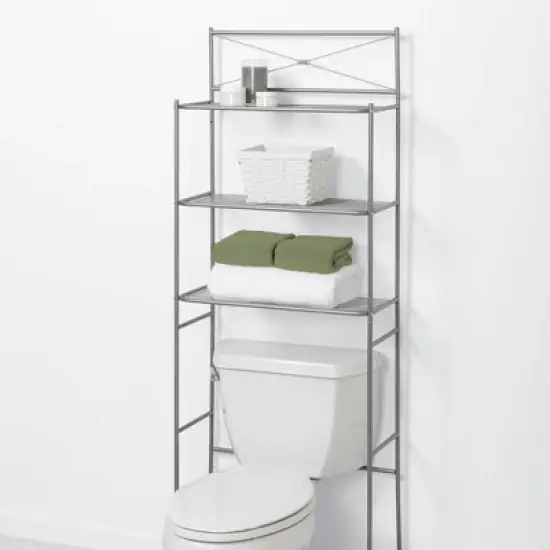 Spacesaver Over the Toilet Etagere Brushed Nickel - Zenna Home image {2}