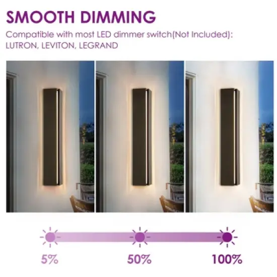 Rennnsan Quirelle 23"H Hardwired Rectangle Industrial LED Dimmable Outdoor Wall Sconce in Black image {3}