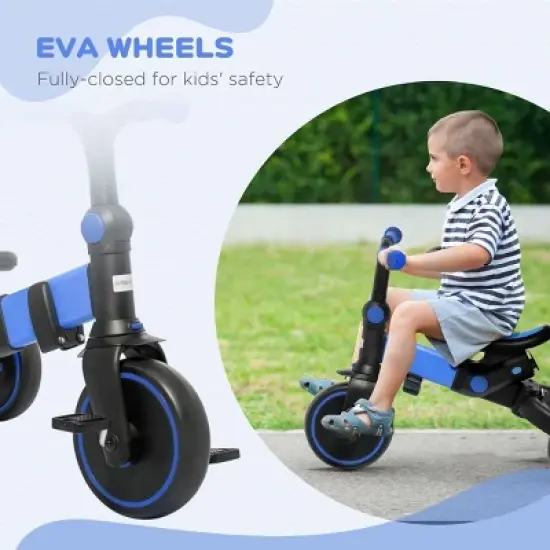 3-in-1 Toddler Trike, Push Tricycle, & Balance Bike with Adjustable Settings-3irtyhousy image {5}