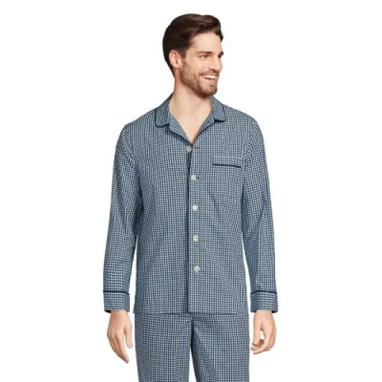 Lands' End Men's Poplin Pajama Shirt image {9}
