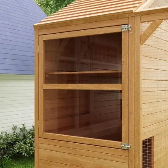 FUFU&GAGA Large Wooden Cattery Cat Enclosure Cat House with Multi - Level Space - Outdoor/Indoor Cat House with Secure Mesh image {12}