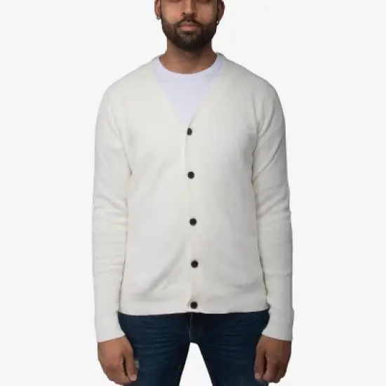 X RAY Men's Cotton Cardigan Sweater, V-Neck & Shawl Collar Soft Cable Knit Button Down Cardigan image {11}