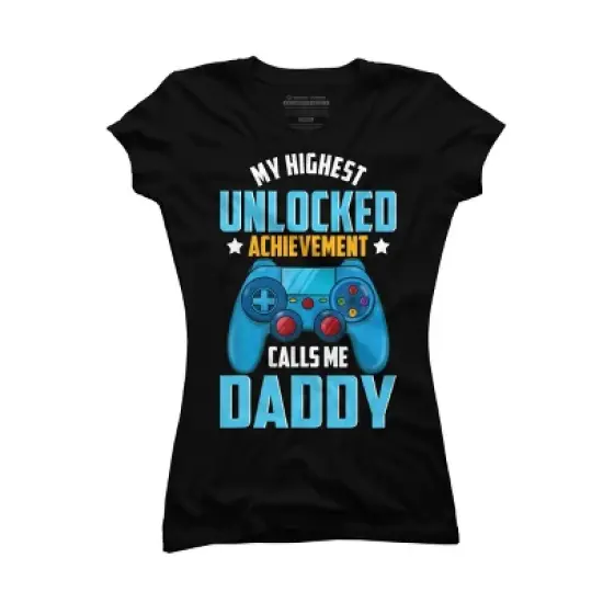 Junior's Design By Humans Highest Unlocked Achievement is Daddy By natasashoppu T-Shirt image {2}