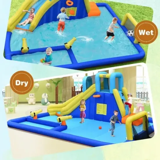 Costway Inflatable Water Slide Bounce House Climbing Wall without Blower image {3}