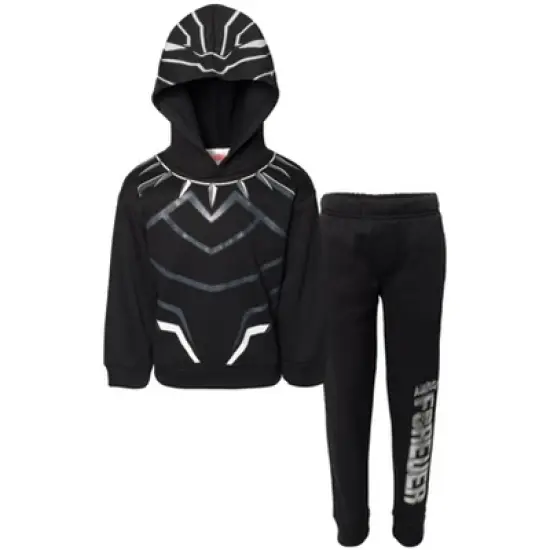 Marvel Avengers Captain America Black Panther Cosplay Fleece Pullover Hoodie and Pants Outfit Set Toddler to Big Kid image {9}
