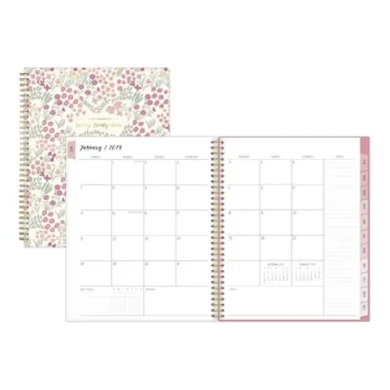 Ivory Paper Co 2024 Planner 11"x8.5" Weekly/Monthly Wirebound Tillie Pink image {3}