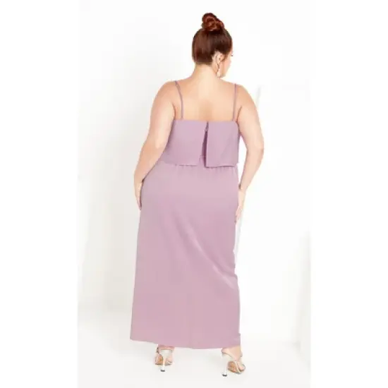 Women's Plus Size Baby Frill Dress - lilac | CITY CHIC image {1}