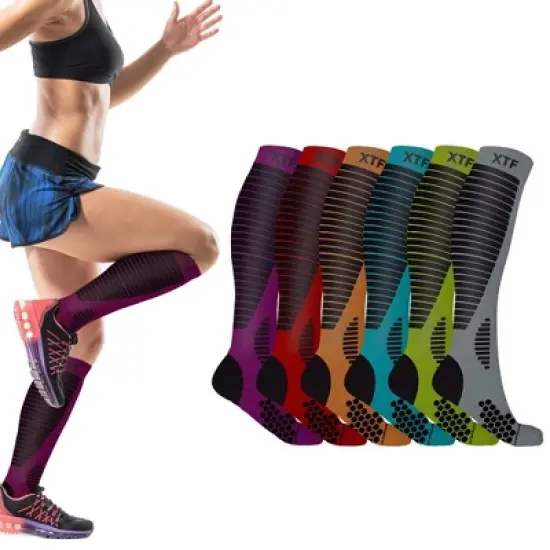 Extreme Fit Copper Compression Socks - Knee High for Running, Athletics, Travel - 6 Pair image {1}