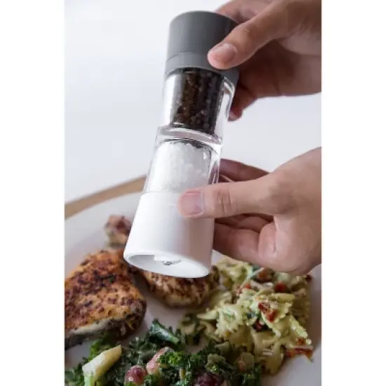 Cole & Mason 8" Lincoln Duo Salt and Pepper Grinder: Ceramic, Clear, 2 Year Warranty, 7.44" Height, 89ml Capacity image {7}