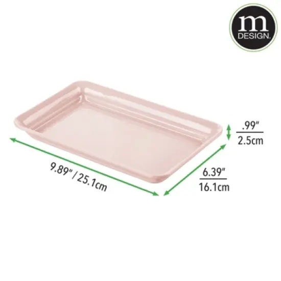 mDesign Metal Bathroom Vanity Storage Organizer Tray Holder image {4}