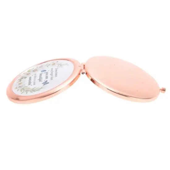 Unique Bargains Circular Makeup Mirror Rose Gold Tone 1 Pc image {3}