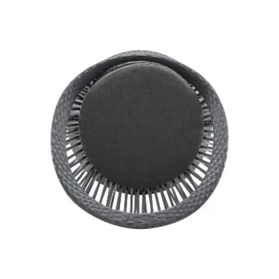 Christopher Knight Home Acheson Modern Outdoor Rattan and Iron Upholstered Accent Chair image {4}