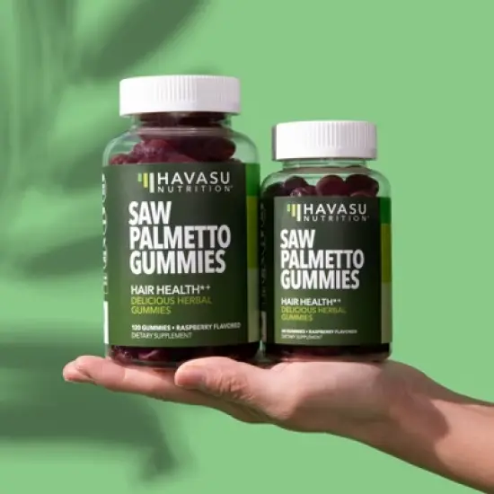 Saw Palmetto Gummies, Raspberry Flavored, Havasu Nutrition, 60 or 120ct image {6}