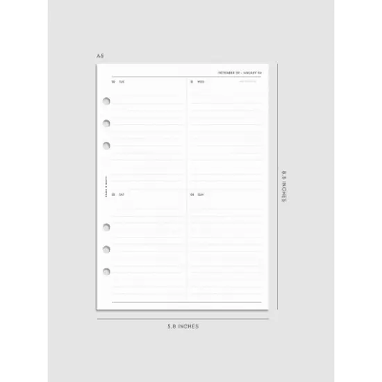 2026 Dated Vertical Weekly Planner Inserts | Monday Start | Cloth & Paper image {10}