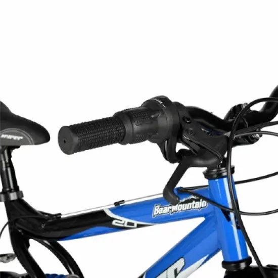 Hyper 20" Full Suspension Bear Mountain Bike - Black/Blue: 7-Speed, Steel Frame image {7}