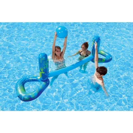 Swimline 90" Inflatable Aqua Fun Swimming Pool Volley Ball Game - Blue/Green image {1}