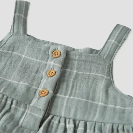 little Planet By Carter's Baby Spring Plaid Gauze Dress - Green image {2}