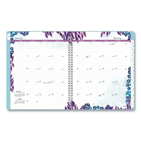 Wild Washes Weekly/Monthly Planner, Flora and Fauna Artwork, 11 x 8.5, Blue Cover, 13-Month: Jan 2026 to Jan 2027 image {2}