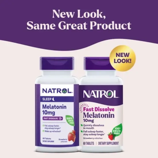 Natrol Melatonin 10mg Sleep Aid Fast Dissolve Tablets - Strawberry - 60ct image {9}
