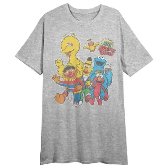 Sesame Street 123 Sesame Street Crew Neck Short Sleeve Athletic Heather Women's Night Shirt image {2}