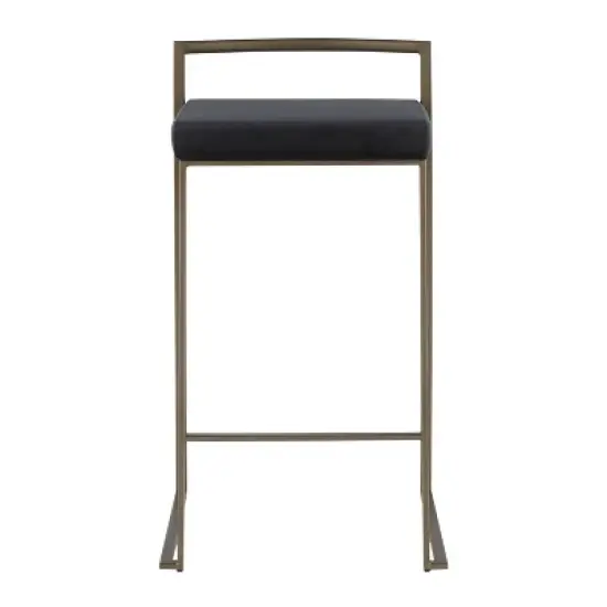 Set of 2 Fuji Industrial Stackable Counter Height Barstools - LumiSource image {5}