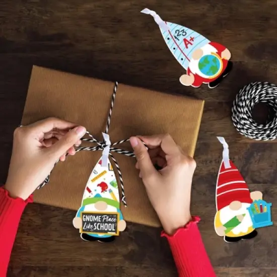 Big Dot of Happiness School Gnomes - Teacher and Classroom Decorations - Tree Ornaments - Set of 12 image {2}