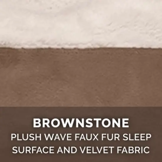 FurHaven Velvet Waves Perfect Comfort Cooling Gel Top Memory Foam Sofa Dog Bed image {2}