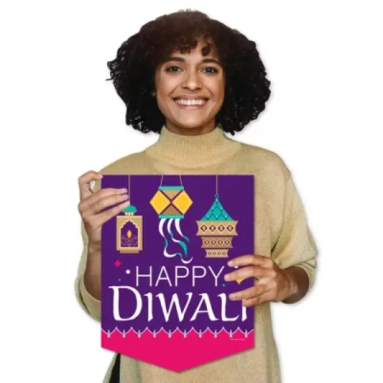 Big Dot of Happiness Happy Diwali - Outdoor Home Decorations - Double-Sided Festival Of Lights Party Garden Flag - 12 x 15.25 Inches image {7}