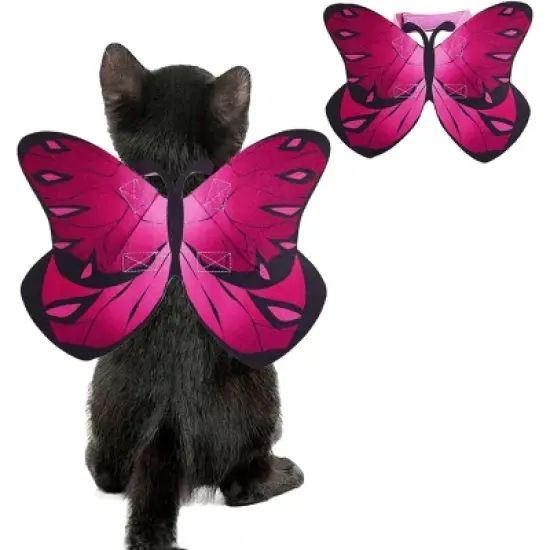 Pet Cat Bat Wings for Halloween Party Decoration, Puppy Collar Leads Cosplay Bat Costume,Cute Puppy Cat Dress Up Accessories image {7}