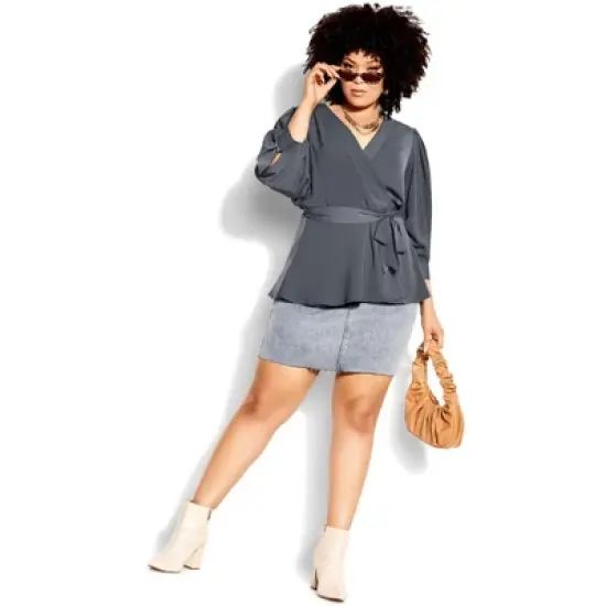 Women's Plus Size Sultry Top - Slate | CITY CHIC image {1}