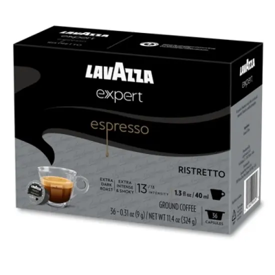 Lavazza Expert Espresso Ristretto Capsules, Extra Dark Roast, Arabica and Robusta Blend, Compatible with Lavazza Classy Machines (36 Capsules) image {6}