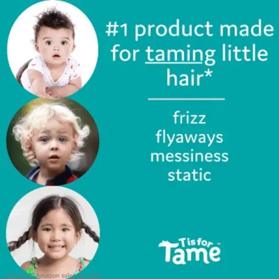 T is for Tame - Hair Taming Cream & Detangling Spray Duo for Kids & Toddlers, Natural Anti-Frizz & Knots, All Hair Types, 2 ct image {4}