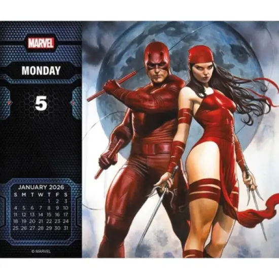Trends International 2026 History of Marvel Dayata Time 6.12"x5.37" Box Calendar image {5}